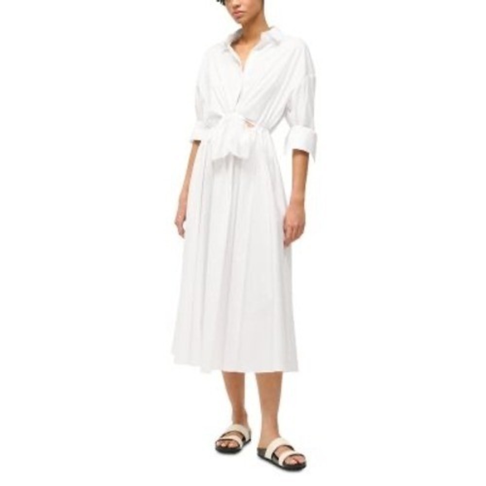 STAUD Lisa Front Cutout Dress White Brand New - Picture 5 of 7